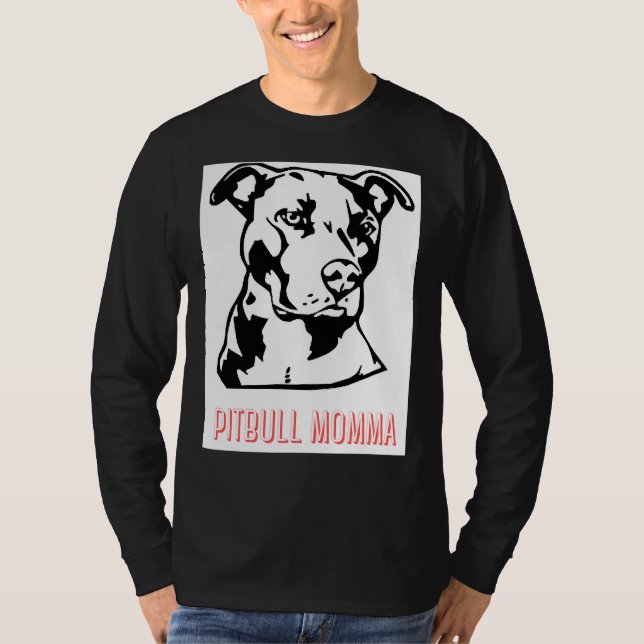 Pitbull Momma T Shirt (Framsida)