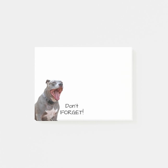 Pitbull Morgonyawn Glöm inte anteckningar Post-it Block (Framsida)