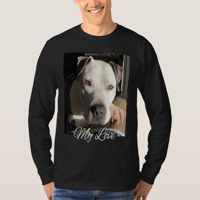 Pitbull My Love Gorgeous Handsome Pittie T Shirt (Framsida)