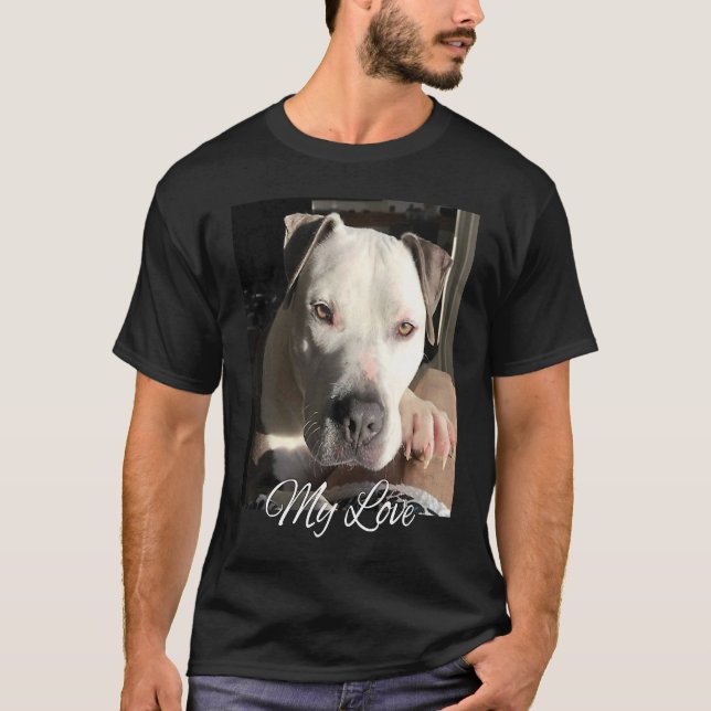 Pitbull My Love Gorgeous Handsome Pittie T Shirt (Framsida)