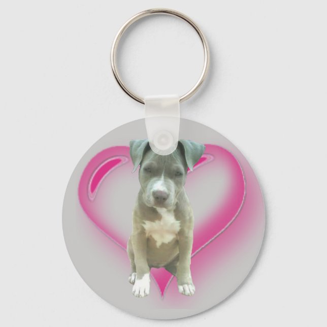Pitbull-nyckelkedja för valpar nyckelring (Framsida)