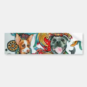 Pitbull och Chihuahua Bildekal