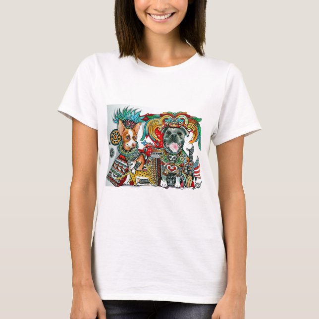 Pitbull och Chihuahua T-shirt (Framsida)