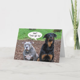Pitbull och Rottweiler Studenten Told Ya Card Kort