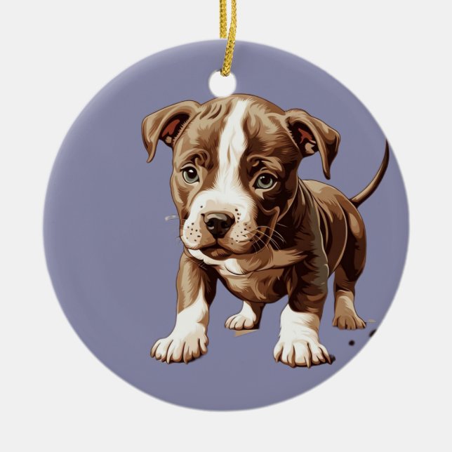 Pitbull Ornament Anpassade Gift (Framsidan)