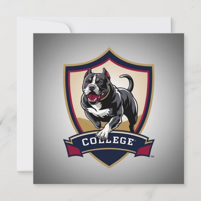 Pitbull på college: Logotyp Inbjudningar (Framsida)