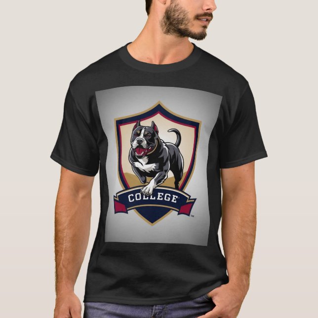 Pitbull på college: Logotyp T Shirt (Framsida)