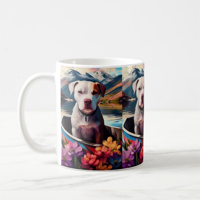 Pitbull på paddel: Ett naturskönt äventyr Kaffemugg (Vänster)