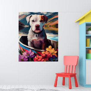 Pitbull på paddel: Ett naturskönt äventyr Poster