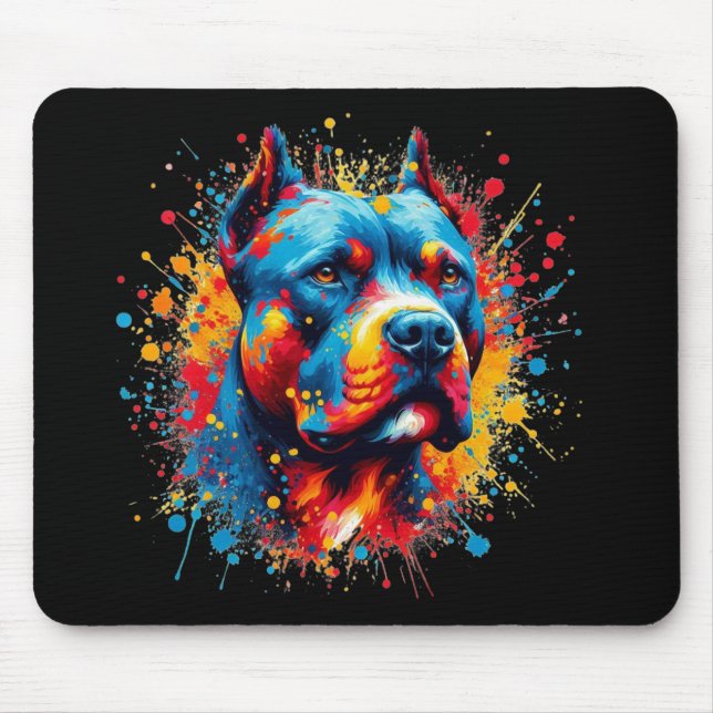 Pitbull Paint Splatter Musmatta (Framsidan)