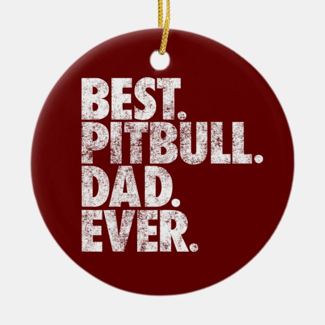 Pitbull Pappa Best Pitbull Pappa All Pittie Hund G Julgransprydnad Keramik (Framsidan)