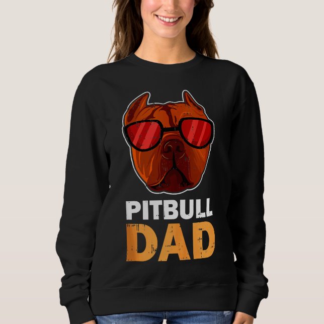 Pitbull Pappa Coola Funny Pitbull Hund T Shirt (Framsida)