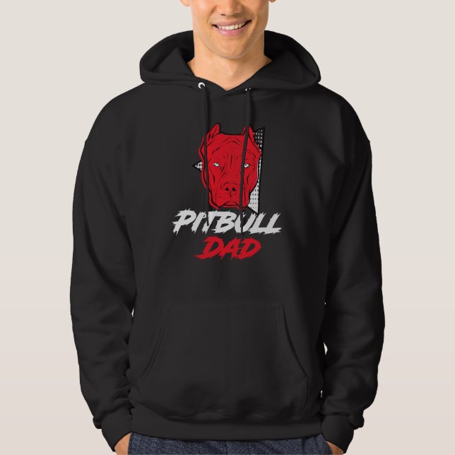 Pitbull Pappa Funny Pitbull Hoodie (Framsida)