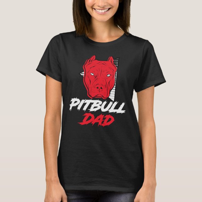 Pitbull Pappa Funny Pitbull T Shirt (Framsida)
