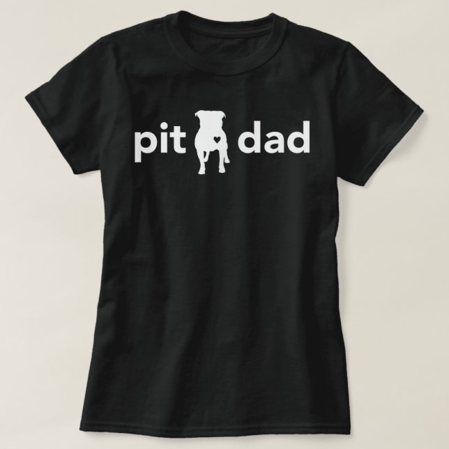 Pitbull Pappa Funny T-shirt för Pit Bull Älskare o (Design framsida)