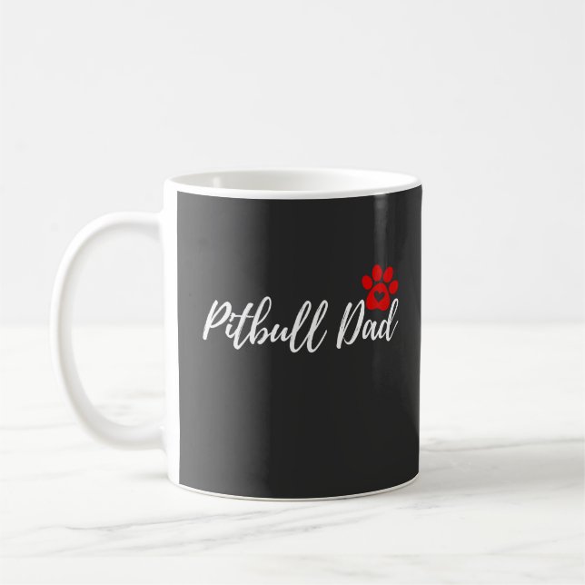 Pitbull Pappa Gift for Hundälskares Kaffemugg (Vänster)