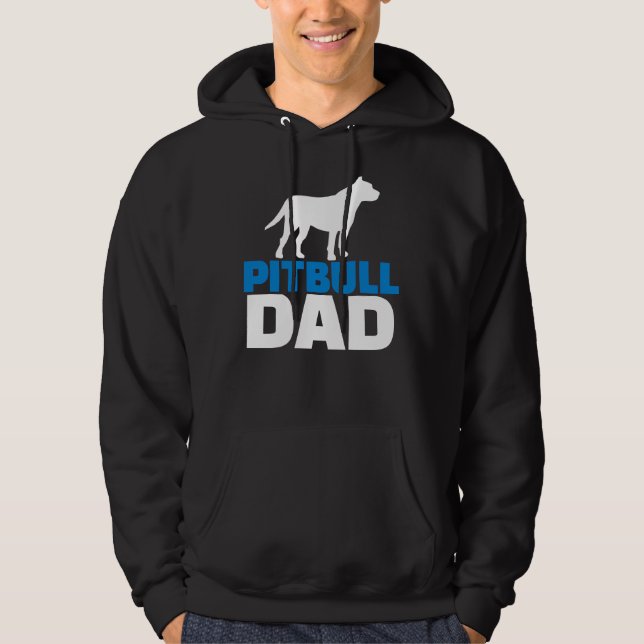 Pitbull Pappa Hund älskare Hoodie (Framsida)