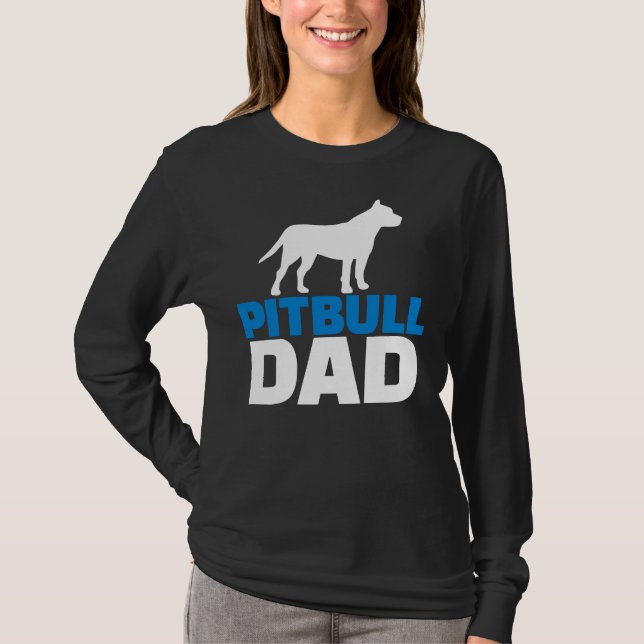 Pitbull Pappa Hund älskare T Shirt (Framsida)