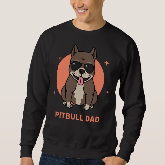 Pitbull Pappa Lång Ärmad Tröja (Framsida)