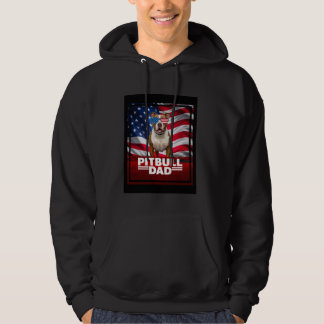 Pitbull pappa lustig patriotisk hoodie