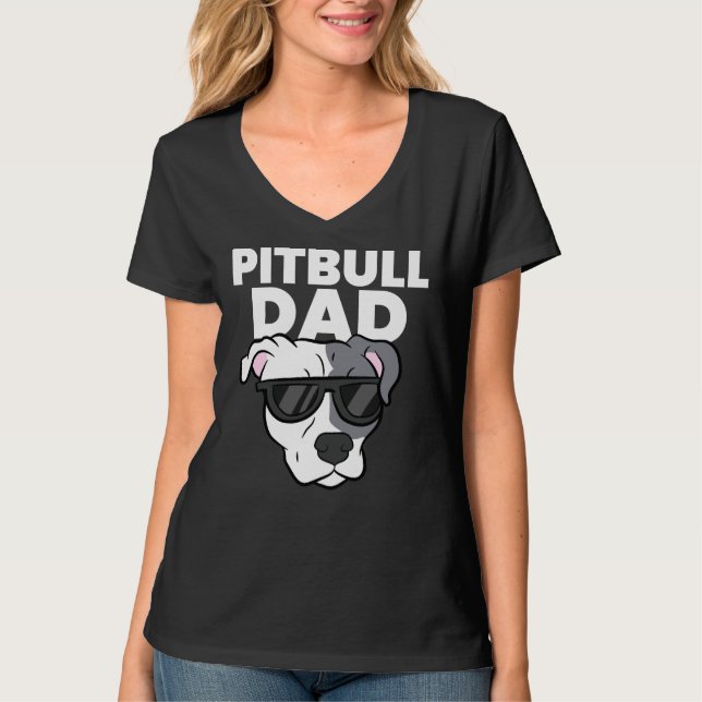 Pitbull Pappa Pit Bull Dog Pappa Funny Pitbull Hun T Shirt (Framsida)