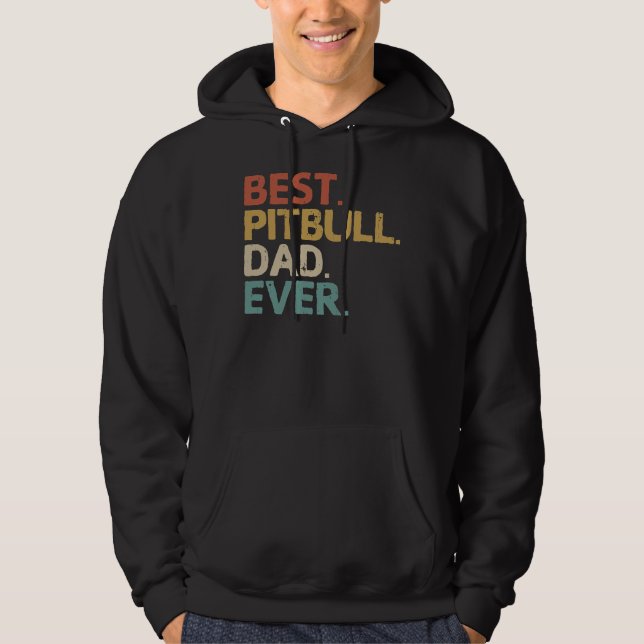 Pitbull Pappa Pit Bull Owner Idea Hoodie (Framsida)