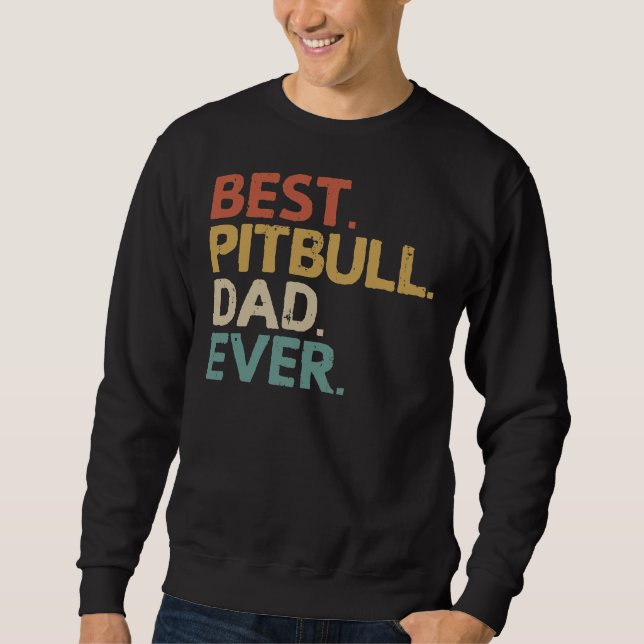 Pitbull Pappa Pit Bull Owner Idea Lång Ärmad Tröja (Framsida)