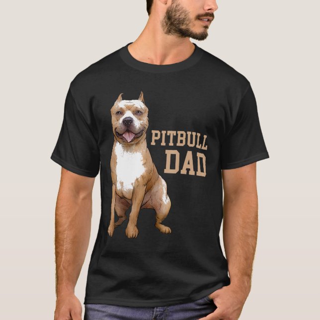 Pitbull Pappa Pittie Hund Bully Pit Bull Pappa Far T Shirt (Framsida)