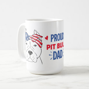 Pitbull Pappa Present Patriotisk Valp Hund Pit Bul Kaffemugg