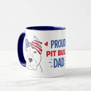 Pitbull Pappa Present Patriotisk Valp Hund Pit Bul Mugg
