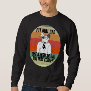 Pitbull Pappa som ett vanligt Pappa men ett färgdj Lång Ärmad Tröja