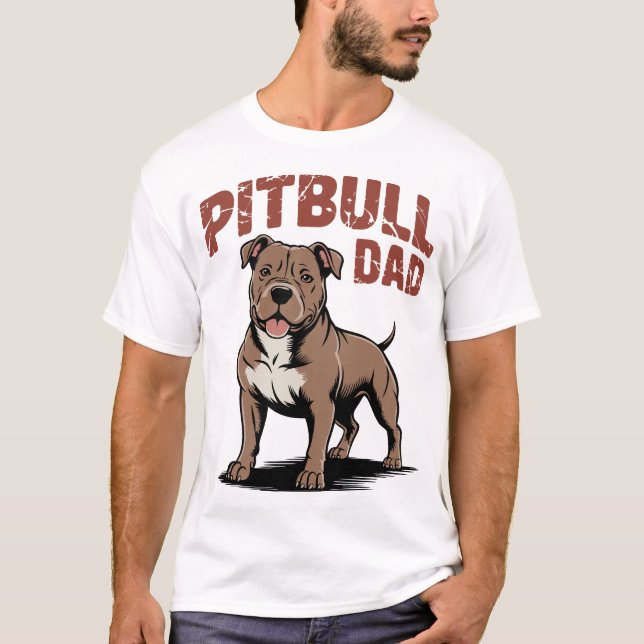 Pitbull Pappa T Shirt (Framsida)