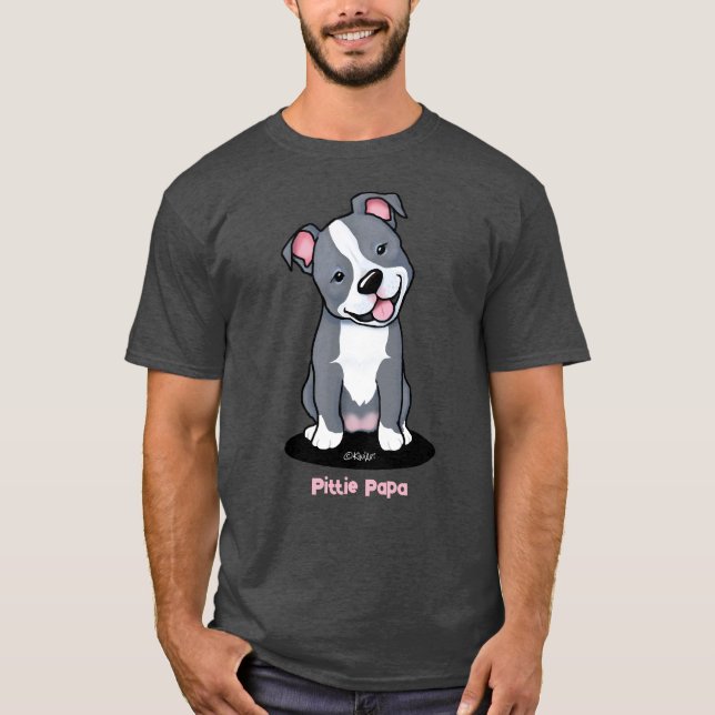 Pitbull Pappa T Shirt (Framsida)