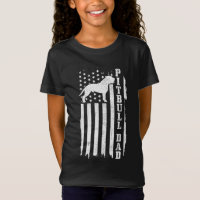 Pitbull Pappa Vintage American Flagga Patriotic Pi