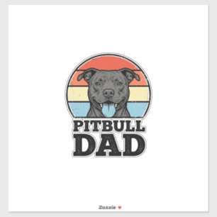 Pitbull Pappa Vintage Hund Älskare T-Shirt Design  Klistermärken