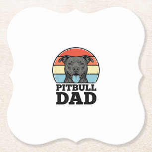 Pitbull Pappa Vintage Hund Älskare T-Shirt Design  Underlägg Papper