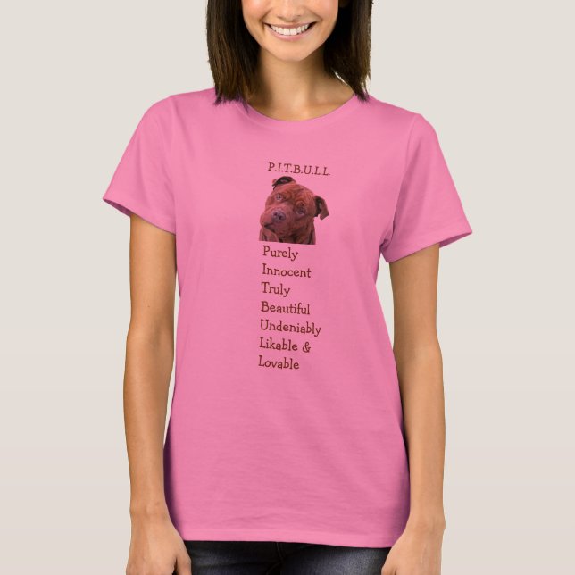 Pitbull personlighetsT-tröja T-shirt (Framsida)