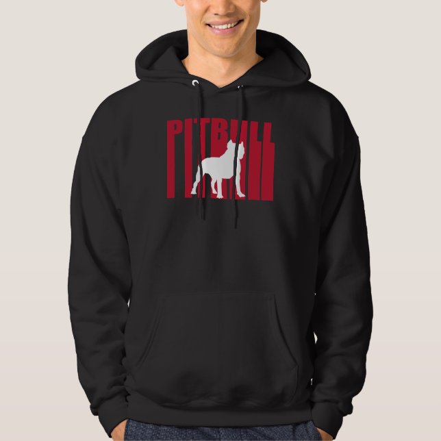 Pitbull Pit Bull Dog Red Stilized Transparent Grap Hoodie (Framsida)