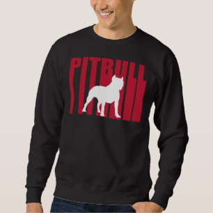 Pitbull Pit Bull Dog Red Stilized Transparent Grap Lång Ärmad Tröja