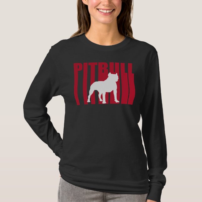 Pitbull Pit Bull Dog Red Stilized Transparent Grap T Shirt (Framsida)