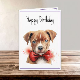 Pitbull Pit Bull Puppy Hund Birthday Kort