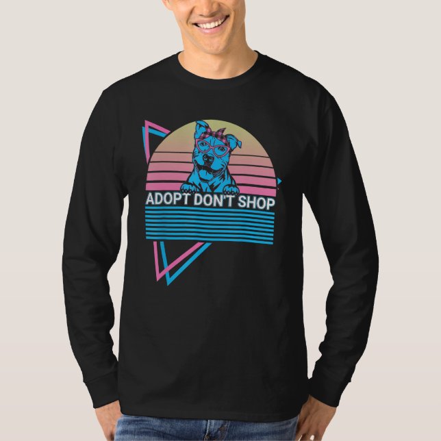 Pitbull Pit Bull Retro Adoptera Inte Köpa T Shirt (Framsida)