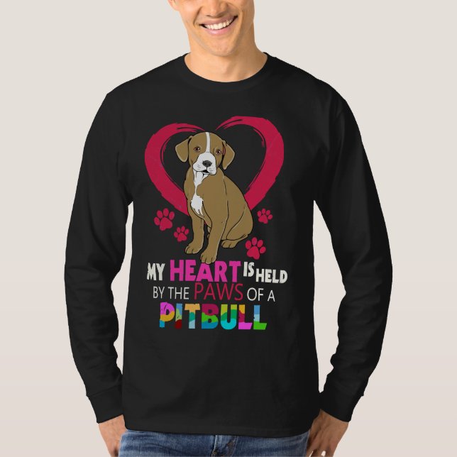 Pitbull Pit Bull Terrier Heart in Tassar Pitbull T Shirt (Framsida)