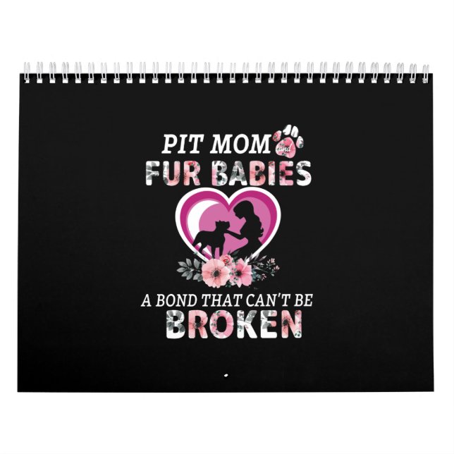 Pitbull Pit Mamma och Päls Baby klassisk Kalender (Omslag)