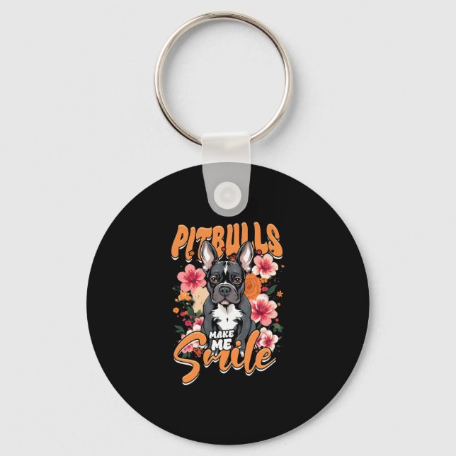 Pitbull Pitbulls Nyckelring (Framsida)