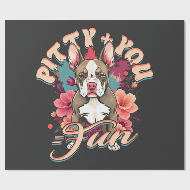 Pitbull Pitbulls Pitty + Du = Kul Presentpapper (Platt)