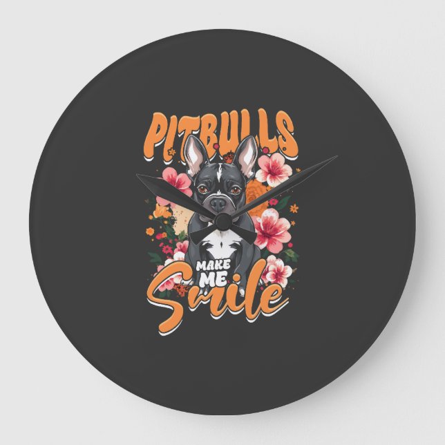 Pitbull Pitbulls Stor Klocka (Framsida)