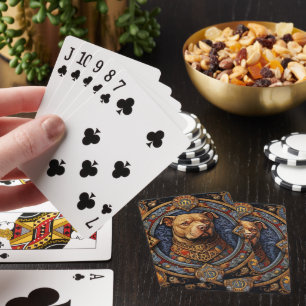 Pitbull Pittie Heraldic Medieval Stil kort Casinokort