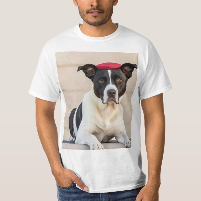 Pitbull Playtime Frisbee Dog T Shirt (Framsida)