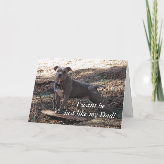 Pitbull precis som mitt Fars dag-kort i Pappa Kort (Framsida)